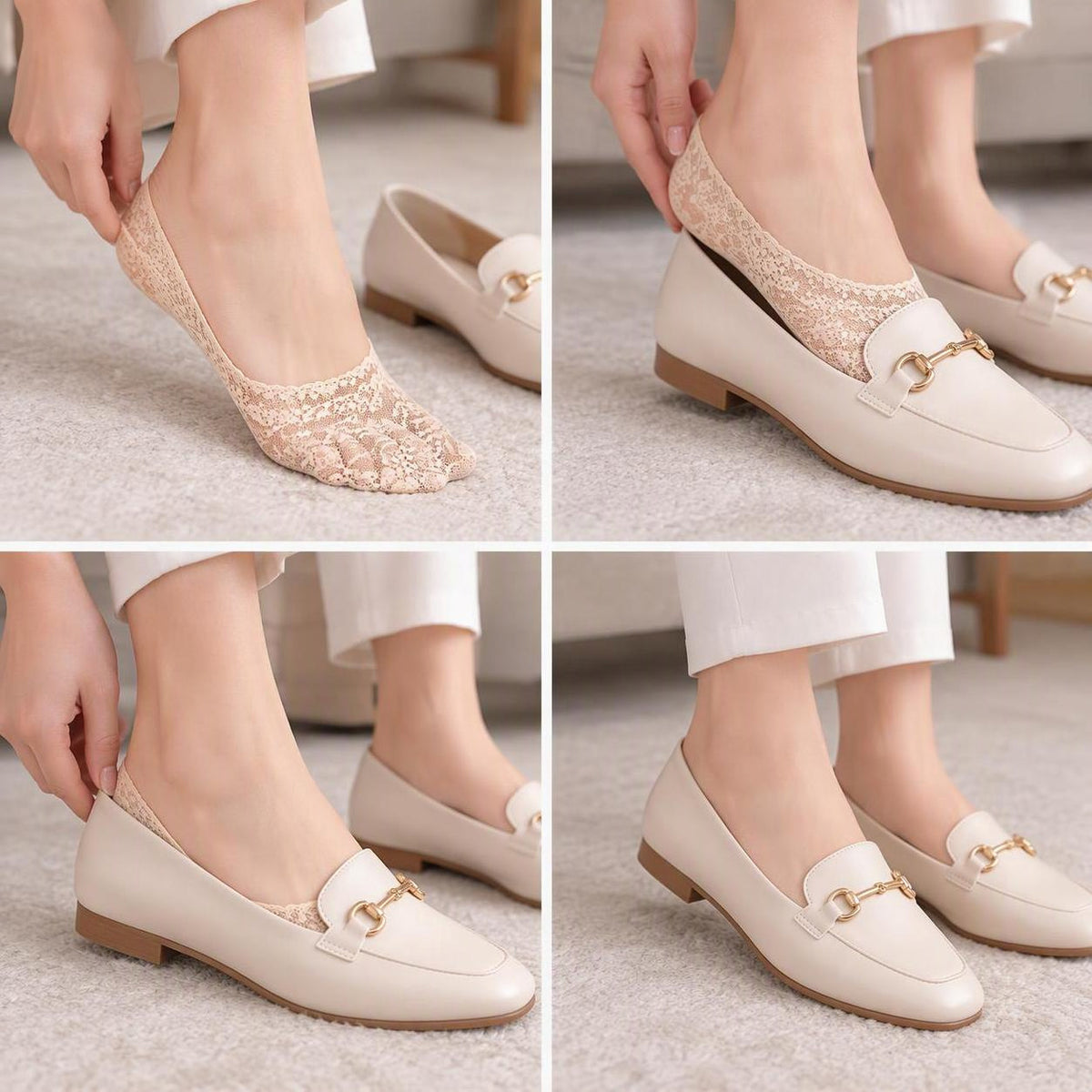 Breathable Mesh Lace No Show Socks