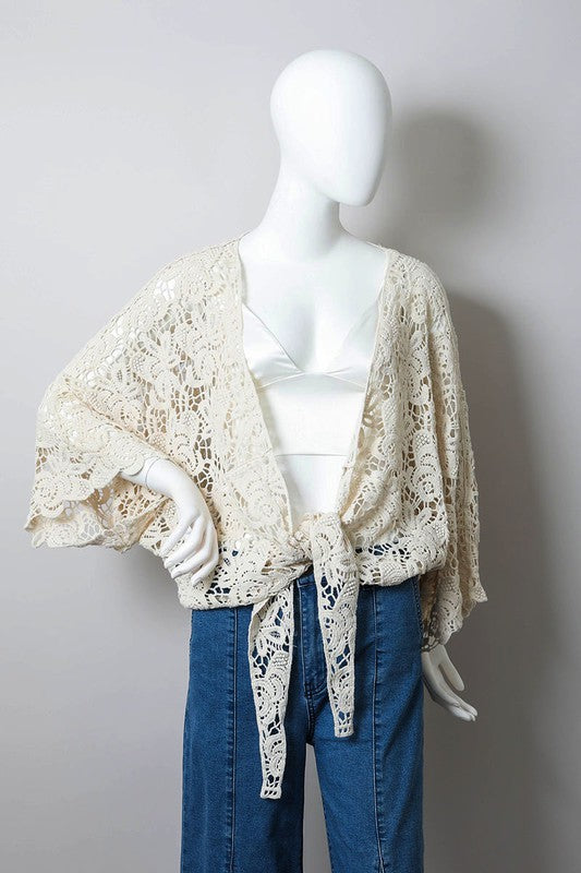 Crochet Floral Petal Kimono Wrap